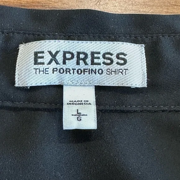 Express Portofino Black Button-Up Blouse - Picture 4 of 6